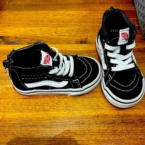 High top toddler vans black-and-white classic